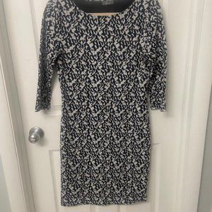Black and white patterned bodycon dress
